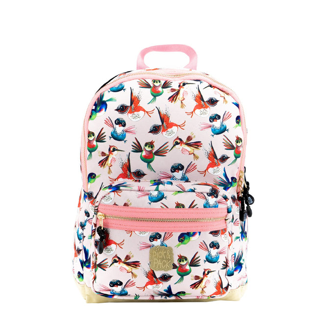 Pick &amp; Pack Birds Backpack M soft pink