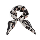 Leopard Scarf - Black + Cream
