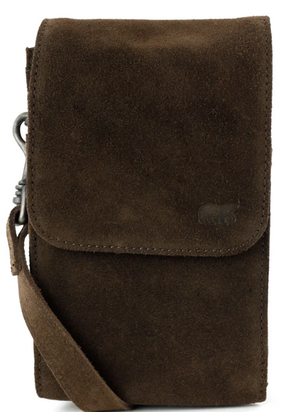 Bolso de hombro de ante y piel con diseño de oso Robbie SU2650