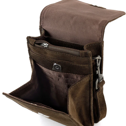 Bear Design Leather Suedé Shoulder Bag Robbie SU2650