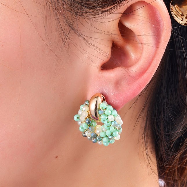 Day & Eve by Go Dutch Label Beaded Studs Black & Mint Mix