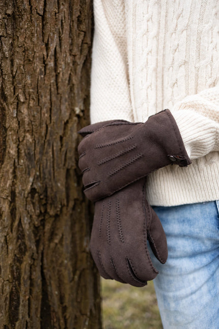 Van Buren Lambskin Men's Gloves - Brown