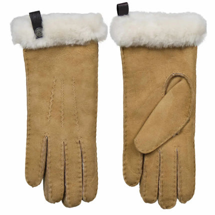 Van Buren Lamsvacht Dames Handschoenen Camel